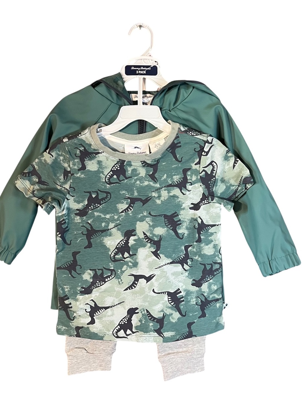 Tommy Bahama Kids Green Dino Print Tee & Jacket Set